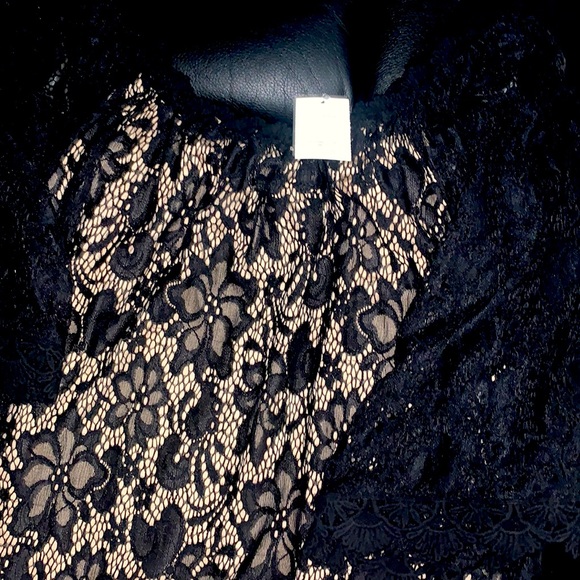 Black Off The Shoulder Lacey Dress - Picture 3 of 9